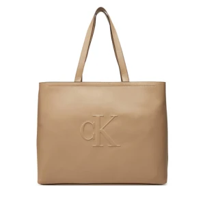 Torebka Calvin Klein Jeans Sculpted Slim Tote34 LV04K3070G Beżowy