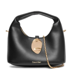 Torebka Calvin Klein Jeans Stone Lock Slouchy Crossbody Bag LV04K3177G Czarny
