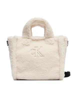 Torebka Calvin Klein Jeans Teddy Tote Bag IU0IU00355 Kremowy