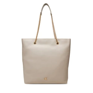 Torebka Calvin Klein Minimal Monogram Chain Tote LV04F3204G Beżowy