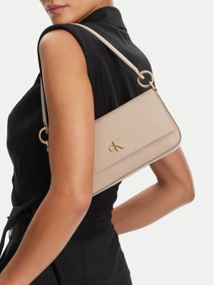 Torebka Calvin Klein Minimal Monogram Shoulder Pouch LV04K3161G Beżowy