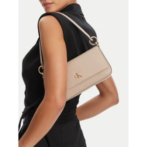 Torebka Calvin Klein Minimal Monogram Shoulder Pouch LV04K3161G Écru