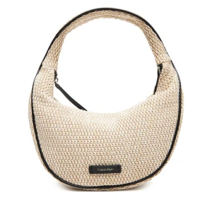 Torebka Calvin Klein Pinched Raffia Medium Shoulder B LV04F3079G Beżowy
