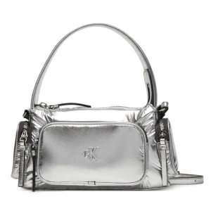 Torebka Calvin Klein Pocket Silver Nylon Small Bag LV04F3443G Srebrny