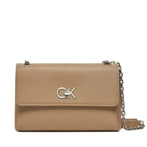 Torebka Calvin Klein Re-Lock Ew Conv Crossbody K60K611084 Beżowy