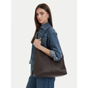 Torebka Calvin Klein Slouchy Leather Md Shoulder Bag LV04F3543G Brązowy