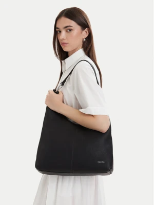 Torebka Calvin Klein Slouchy Leather Md Shoulder Bag LV04F3543G Czarny