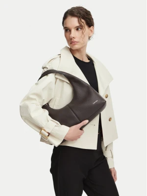 Torebka Calvin Klein Slouchy Leather Shoulder Bag LV04F3657G Brązowy