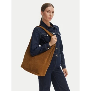 Torebka Calvin Klein Slouchy Suede Leather Medium Bag LV04F3597G Brązowy