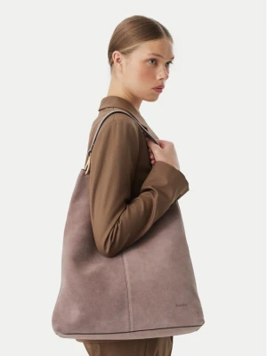 Torebka Calvin Klein Slouchy Suedelarge Shoulder Bag LV04F3690G Brązowy