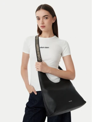 Torebka Calvin Klein Webbing Adj Strap Large Shoulder LV04F3643G Czarny
