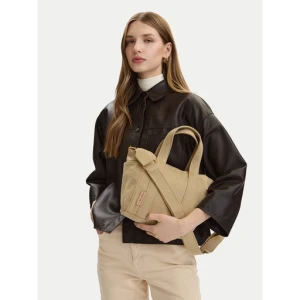 Torebka Calvin Klein Webbing Strap Canvas Small Tote LV04F3384G Beżowy
