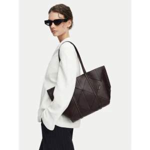 Torebka Calvin Klein Woven Medium Carryall LV04F3548G Brązowy