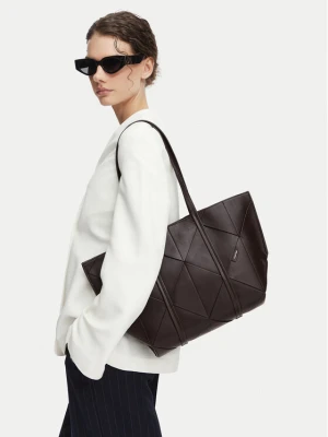 Torebka Calvin Klein Woven Medium Carryall LV04F3548G Brązowy