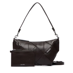 Torebka Calvin Klein Woven Shoulder Bag LV04F3546G Brązowy