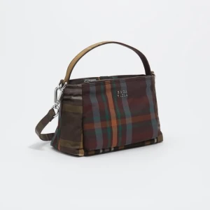 Torebka Chihuahua mini tartan czekoladowo-zielona BIMBA Y LOLA