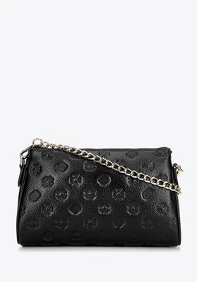 Torebka crossbody skórzana w tłoczenie czarna Wittchen