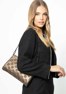 Torebka crossbody skórzana z tłoczeniem złota Wittchen