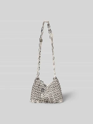 Torebka crossbody z detalami z logo Paco Rabanne Srebrny