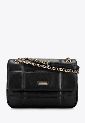 Torebka crossbody z ekoskóry dwukomorowa czarna Wittchen