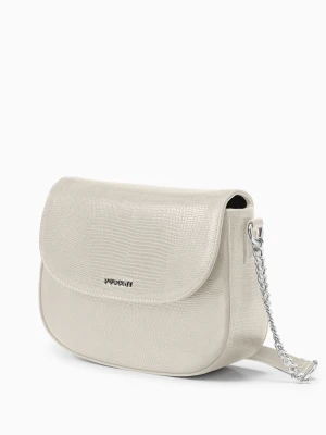 Torebka crossbody ze skóry ekologicznej w princie lizard beżowa Puccini
