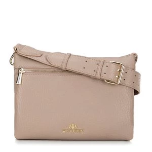 Torebka crossbody ze skóry trójkomorowa beżowa Wittchen