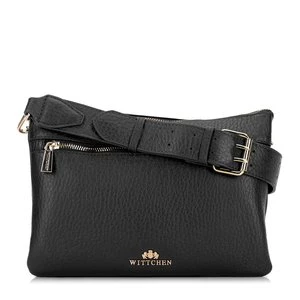 Torebka crossbody ze skóry trójkomorowa czarna Wittchen