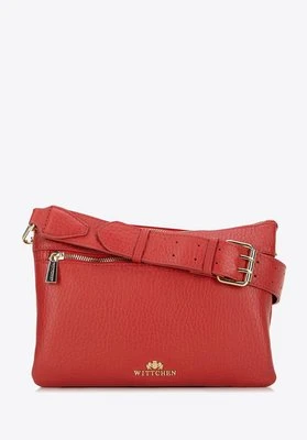 Torebka crossbody ze skóry trójkomorowa czerwona Wittchen