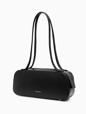 Torebka damska bagietka ze skóry ekologicznej czarna Puccini