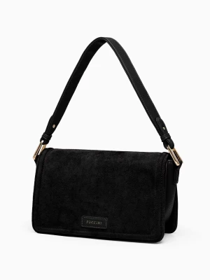 Torebka damska crossbody z ekologicznego zamszu czarna Puccini
