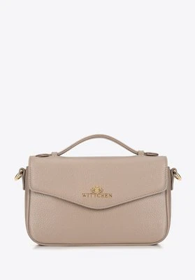 Torebka damska crossbody ze skóry groszkowej beżowa Wittchen