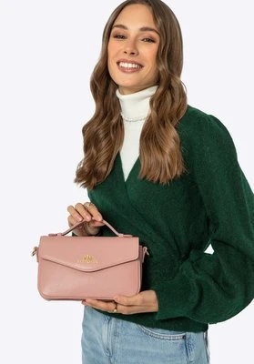Torebka damska crossbody ze skóry groszkowej różowa Wittchen