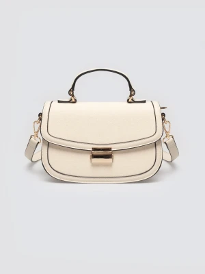 Torebka damska do ręki z dodatkowym paskiem beżowa Zahari 801 BIG STAR