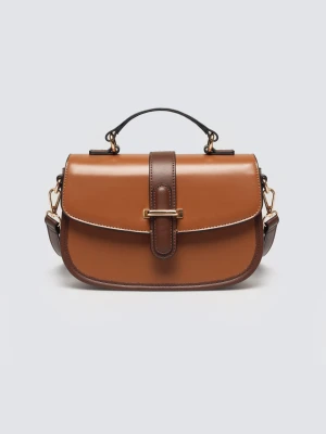 Torebka damska do ręki z dodatkowym paskiem brązowa Zahradi 803 BIG STAR