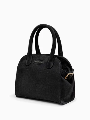 Torebka damska do ręki z dopinanym paskiem czarna Puccini