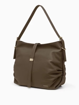 Torebka damska na ramię duża ze skóry ekologicznej brązowa Puccini