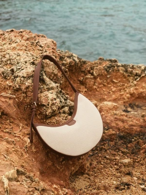 Torebka damska na ramię z łączonych materiałów Puccini