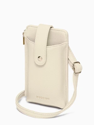 Torebka damska na telefon z kieszeniami beżowa Puccini