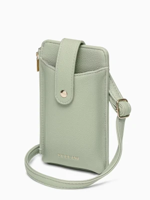 Torebka damska na telefon z kieszeniami zielona Puccini