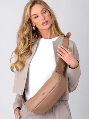 Torebka damska podłużna ze skóry ekologicznej beżowa Puccini