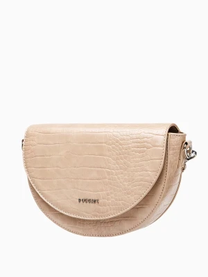 Torebka damska półksiężyc na szerokim pasku beżowa Puccini