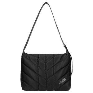 Relaks czarna pikowana torebka z materiału r 80007-11