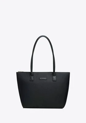 Torebka damska shopper na ramię z zamkiem czarna Wittchen