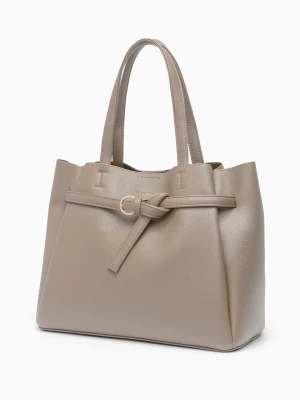 Torebka damska shopperka duża na ramię beżowa Puccini