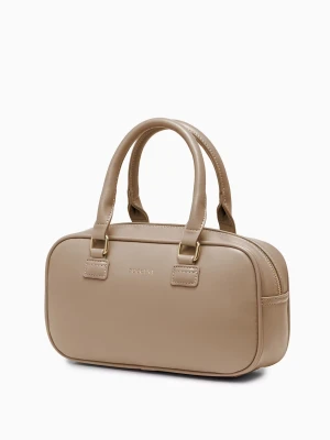 Torebka damska typu kuferek mała beżowa Puccini