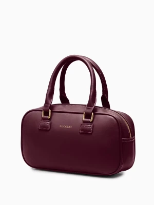 Torebka damska typu kuferek mała bordowa Puccini