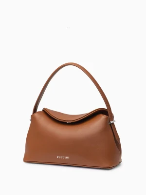 Torebka damska typu kuferek mała brązowa Puccini