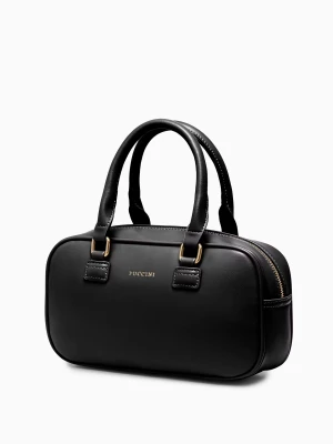 Torebka damska typu kuferek mała czarna Puccini