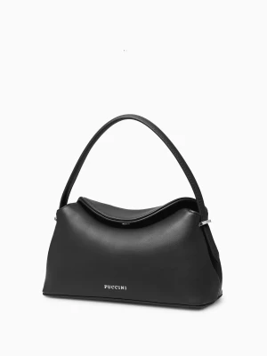 Torebka damska typu kuferek mała czarna Puccini