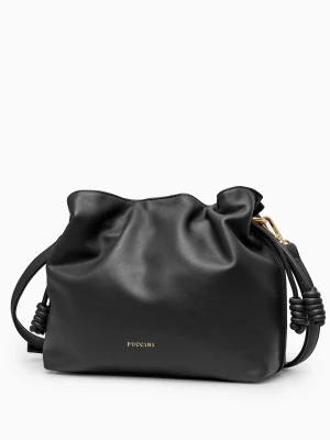 Torebka damska typu listonoszka ze skóry ekologicznej czarna Puccini